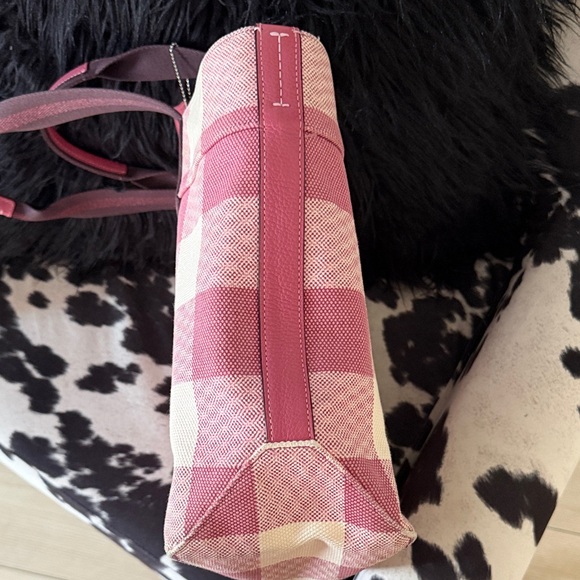 Coach Pink and Cream Checkered Tote - Picture 7 of 12